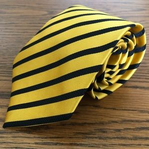 Ying Li Yellow Black stripe necktie